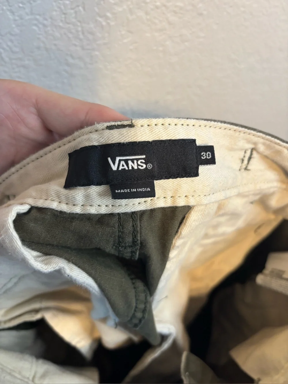Vans Cargo Shorts Green Army Olive Men 30